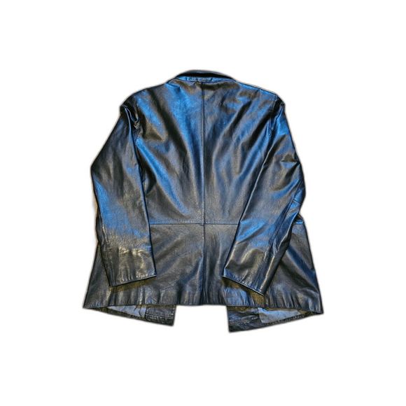 Vintage 90's Womens GAP Genuine Leather Jacket Shell Size Large - Picture 2 of 14